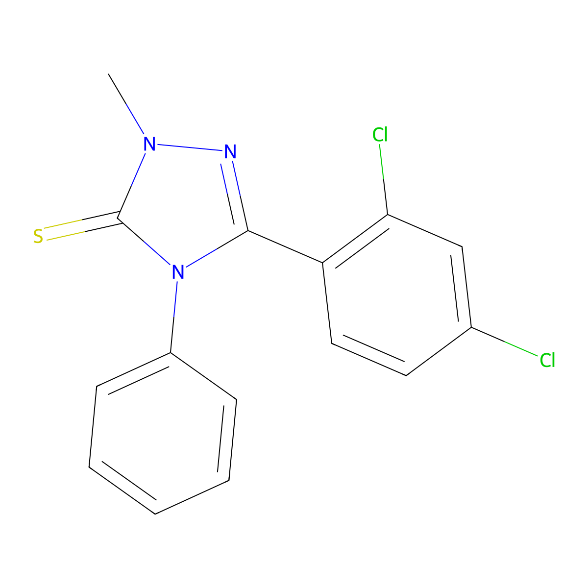 3-(2,4-Dichlorophenyl)-1-methyl-4-phenyl-1,2,4-triazoline-5-thione molecular structure, CAS 1274903-93-3