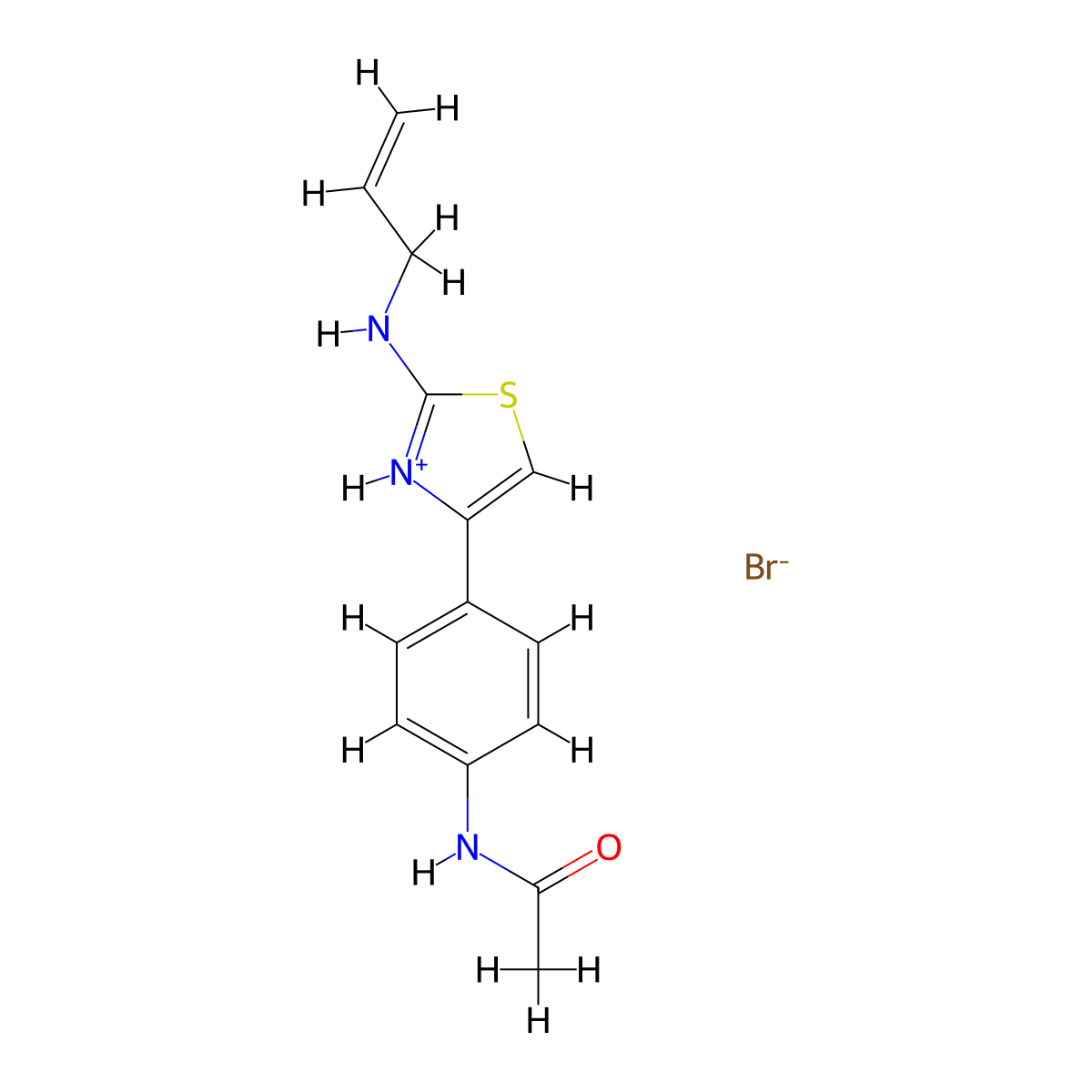 4-[4-(Acetylamino)phenyl]-2-(allylamino)-1,3-thiazol-3-ium bromide molecular structure, CAS 1274903-95-5