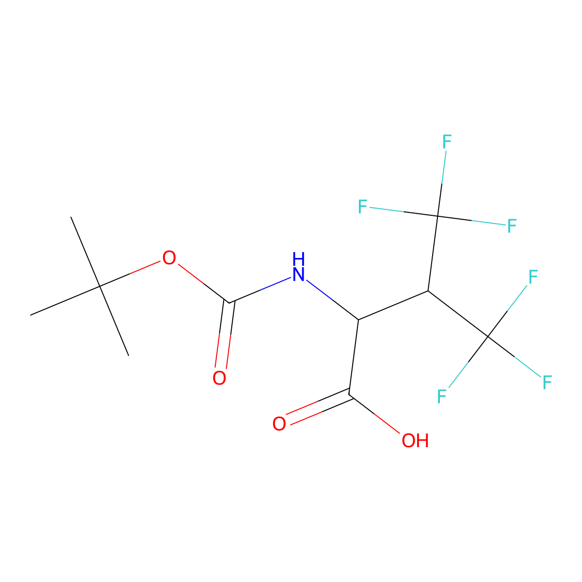 (2R)-2-{[(tert-butoxy)carbonyl]amino}-4,4,4-trifluoro-3-(trifluoromethyl)butanoic acid molecular structure, CAS 1274904-36-7