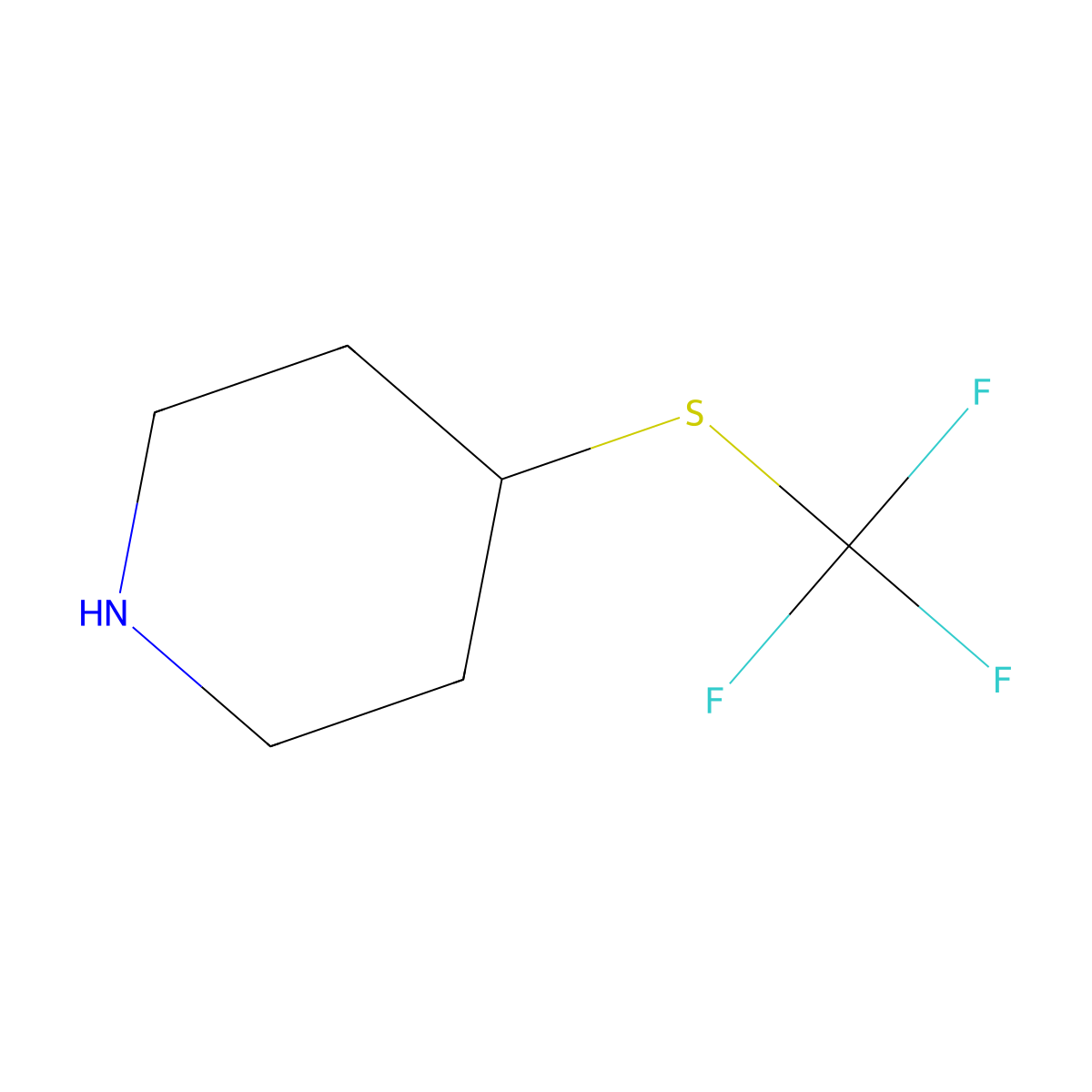 4-[(Trifluoromethyl)sulfanyl]piperidine molecular structure, CAS 1274904-37-8