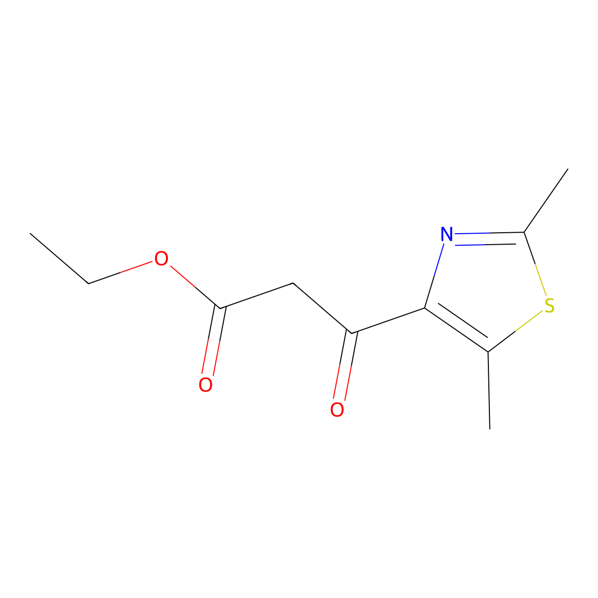 Ethyl 3-(2,5-dimethylthiazol-4-yl)-3-oxopropanoate molecular structure, CAS 1274911-44-2
