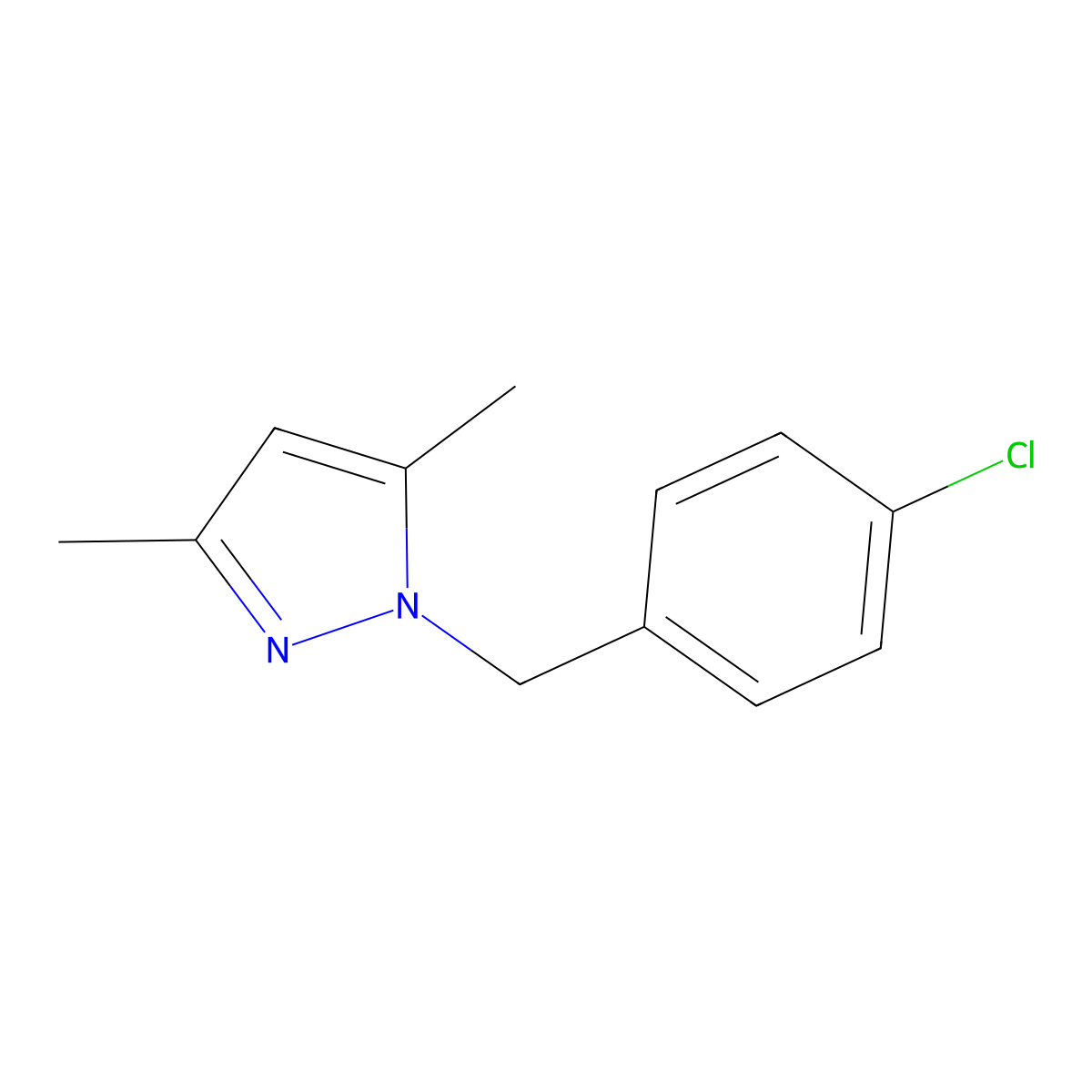 1-[(4-chlorophenyl)methyl]-3,5-dimethyl-1H-pyrazole molecular structure, CAS 1274920-94-3