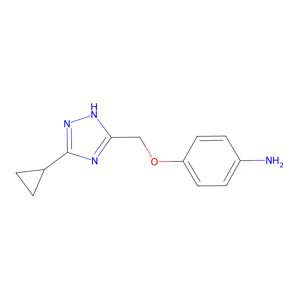 4-[(3-cyclopropyl-1H-1,2,4-triazol-5-yl)methoxy]aniline molecular structure, CAS 1274929-63-3
