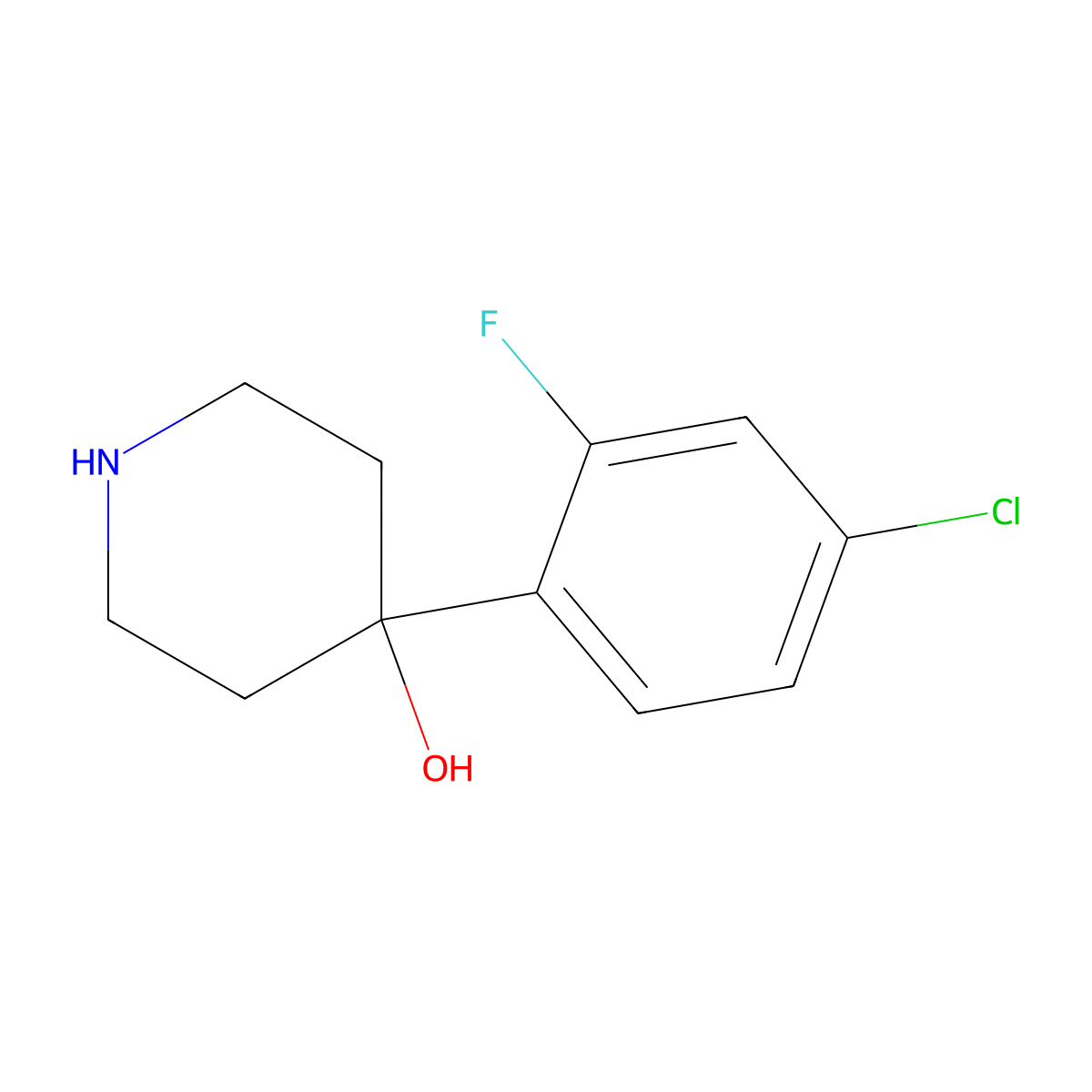 4-(4-Chloro-2-fluorophenyl)piperidin-4-ol molecular structure, CAS 1274933-79-7
