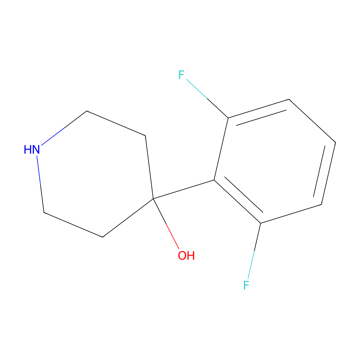 4-(2,6-Difluorophenyl)piperidin-4-ol molecular structure, CAS 1274933-84-4