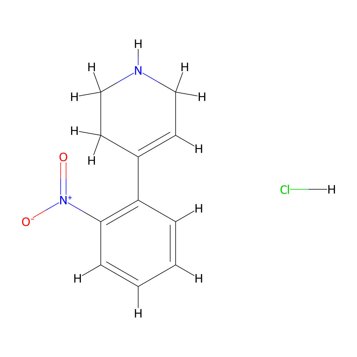 4-(2-Nitrophenyl)-1,2,3,6-tetrahydropyridine hydrochloride molecular structure, CAS 1274933-97-9