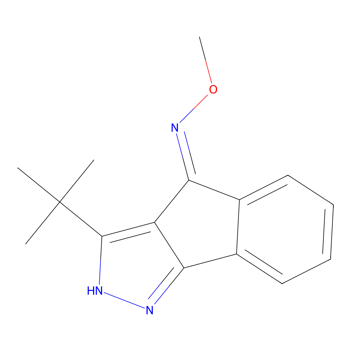 3-tert-butyl-N-methoxy-2H-indeno[1,2-c]pyrazol-4-imine molecular structure, CAS 1274947-93-1