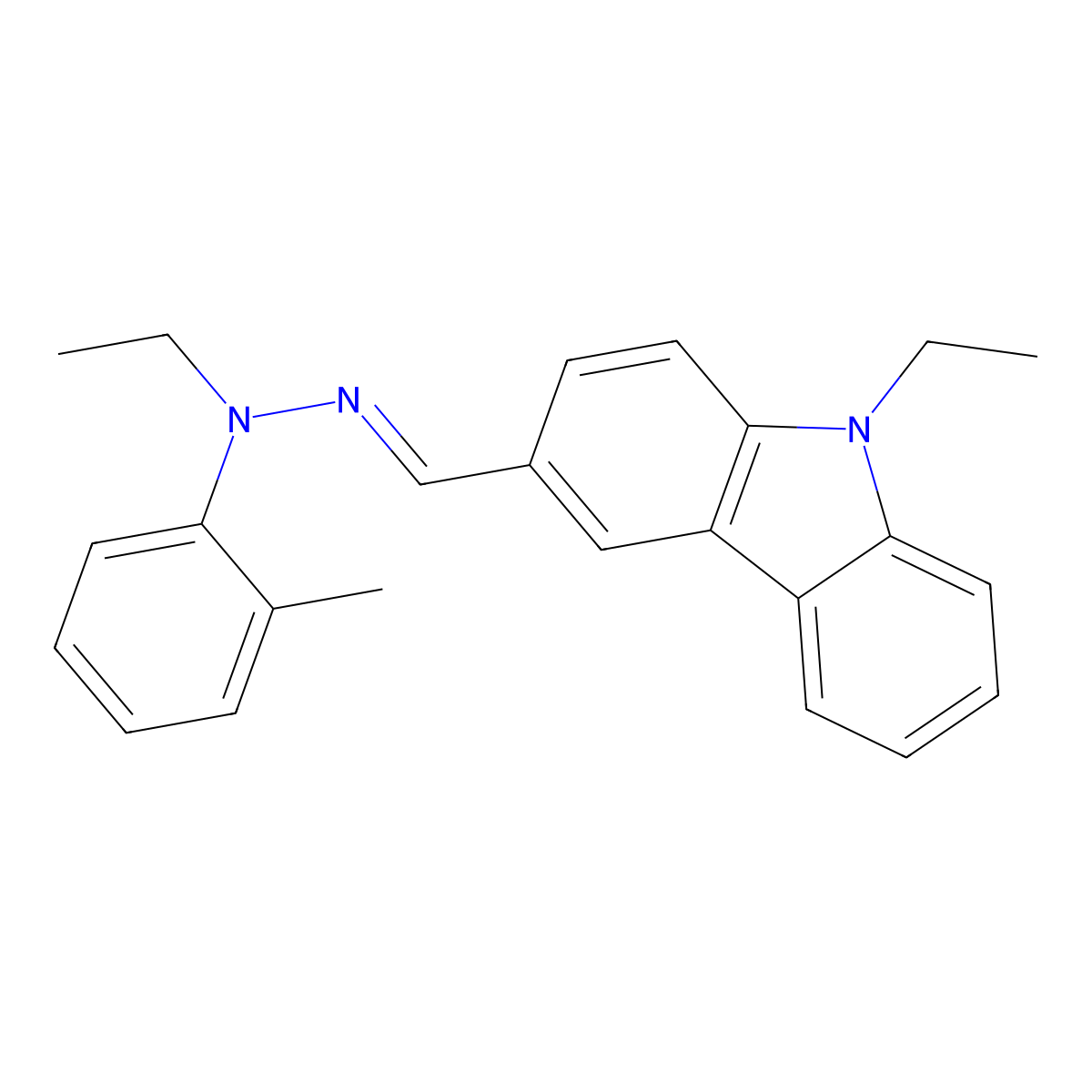 9-Ethylcarbazole-3-carboxaldehyde N-Ethyl-N-(o-tolyl)hydrazone molecular structure, CAS 1274948-12-7
