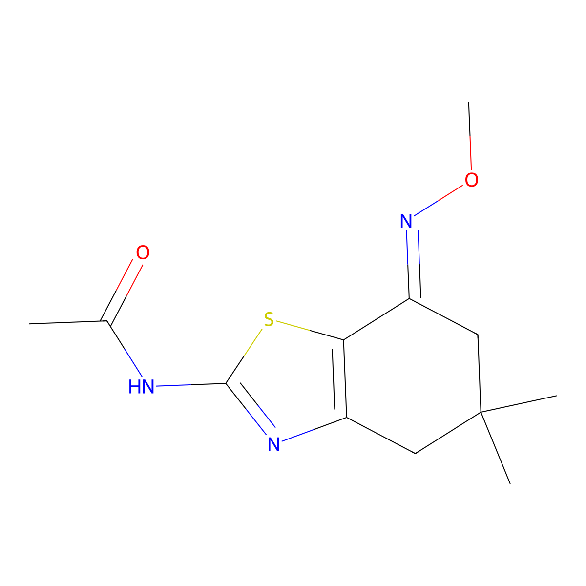 N-(7-(Azamethoxymethylene)-5,5-dimethyl-4,5,6-trihydrobenzothiazol-2-YL)ethanamide molecular structure, CAS 1274948-15-0