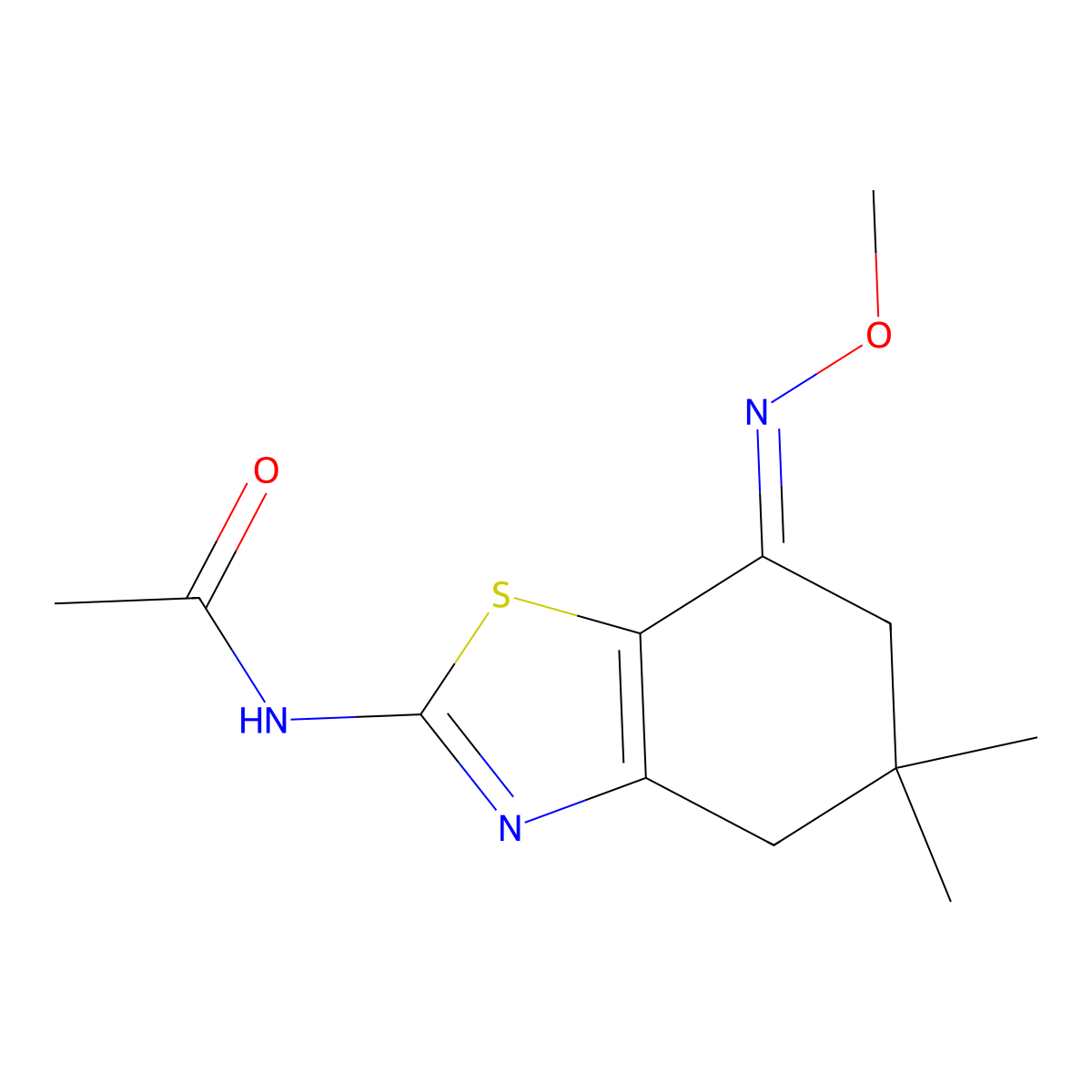 N-(7-(Azamethoxymethylene)-5,5-dimethyl-4,5,6-trihydrobenzothiazol-2-YL)ethanamide molecular structure, CAS 1274948-15-0