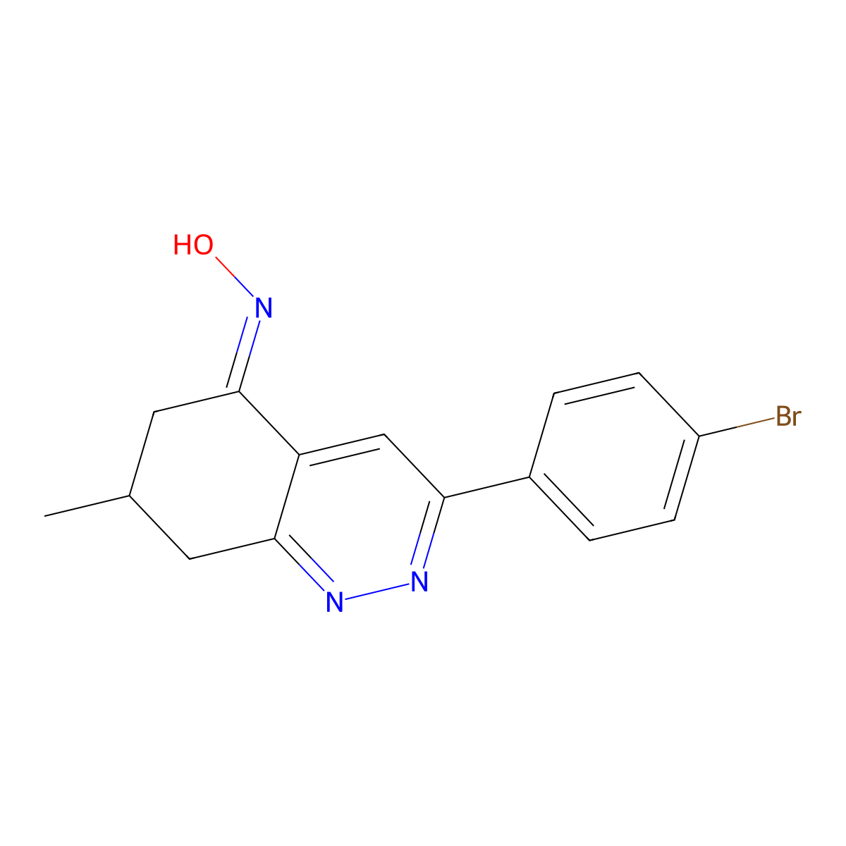 3-(4-Bromophenyl)-5-(hydroxyimino)-7-methyl-6,7,8-trihydrocinnoline molecular structure, CAS 1274948-24-1