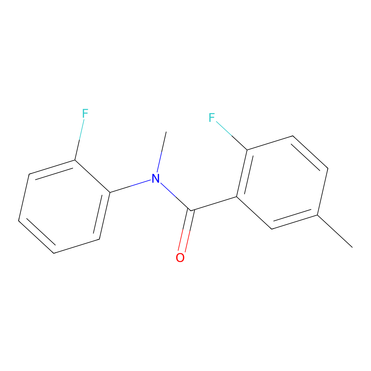 2-fluoro-N-(2-fluorophenyl)-N,5-dimethylbenzamide molecular structure, CAS 1274949-67-5