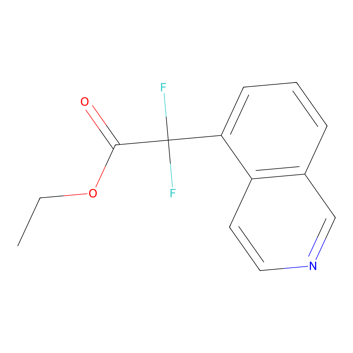 Difluoro-isoquinolin-5-yl-acetic acid ethyl ester molecular structure, CAS 1274975-65-3