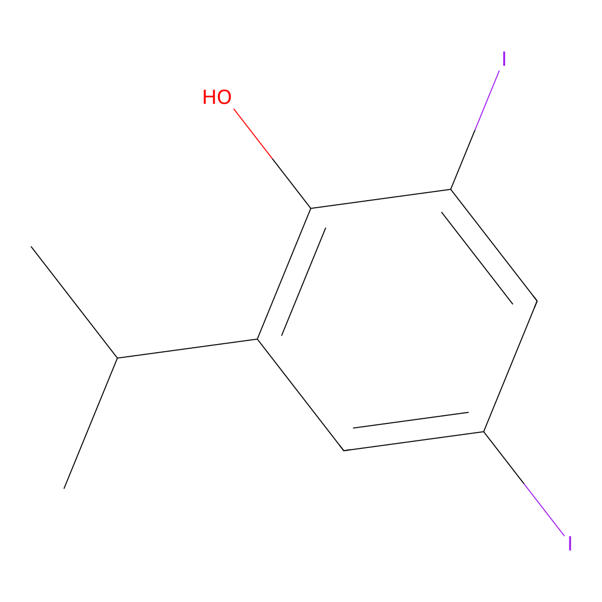 2,4-Diiodo-6-(propan-2-yl)phenol molecular structure, CAS 127502-66-3