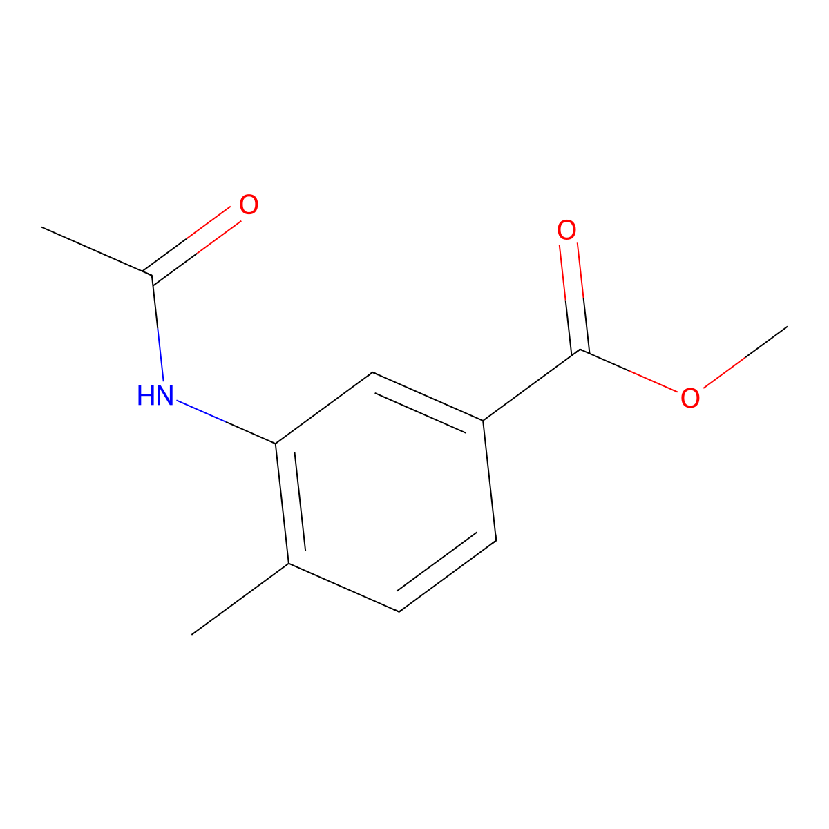 Methyl 3-acetamido-4-methylbenzoate molecular structure, CAS 127506-01-8