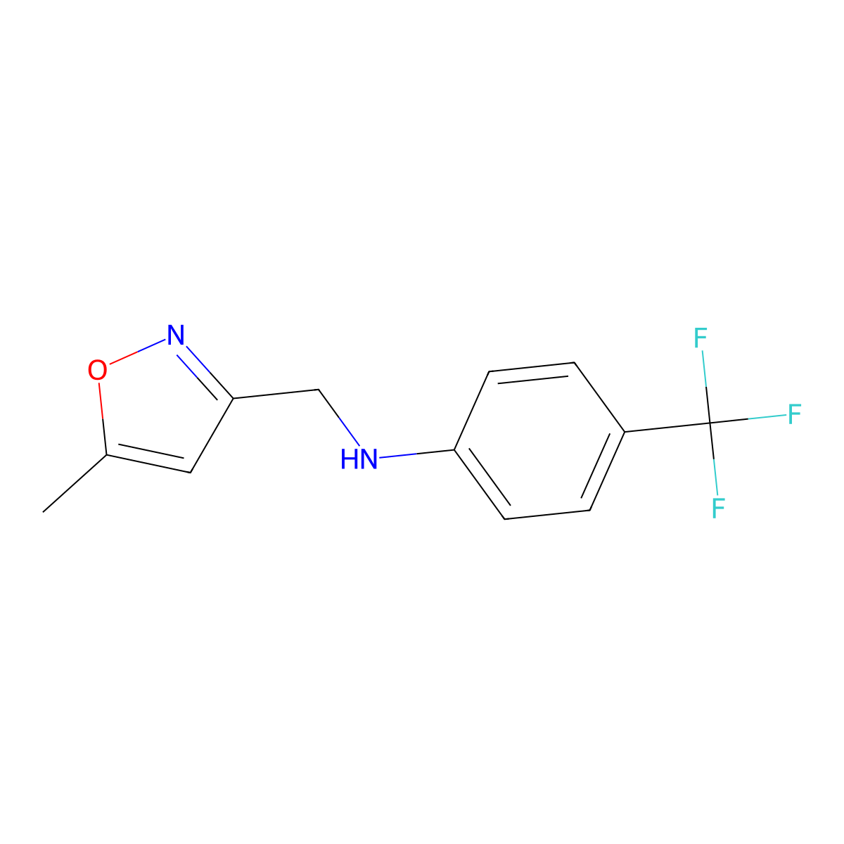 n-((5-Methylisoxazol-3-yl)methyl)-4-(trifluoromethyl)aniline molecular structure, CAS 1275068-12-6