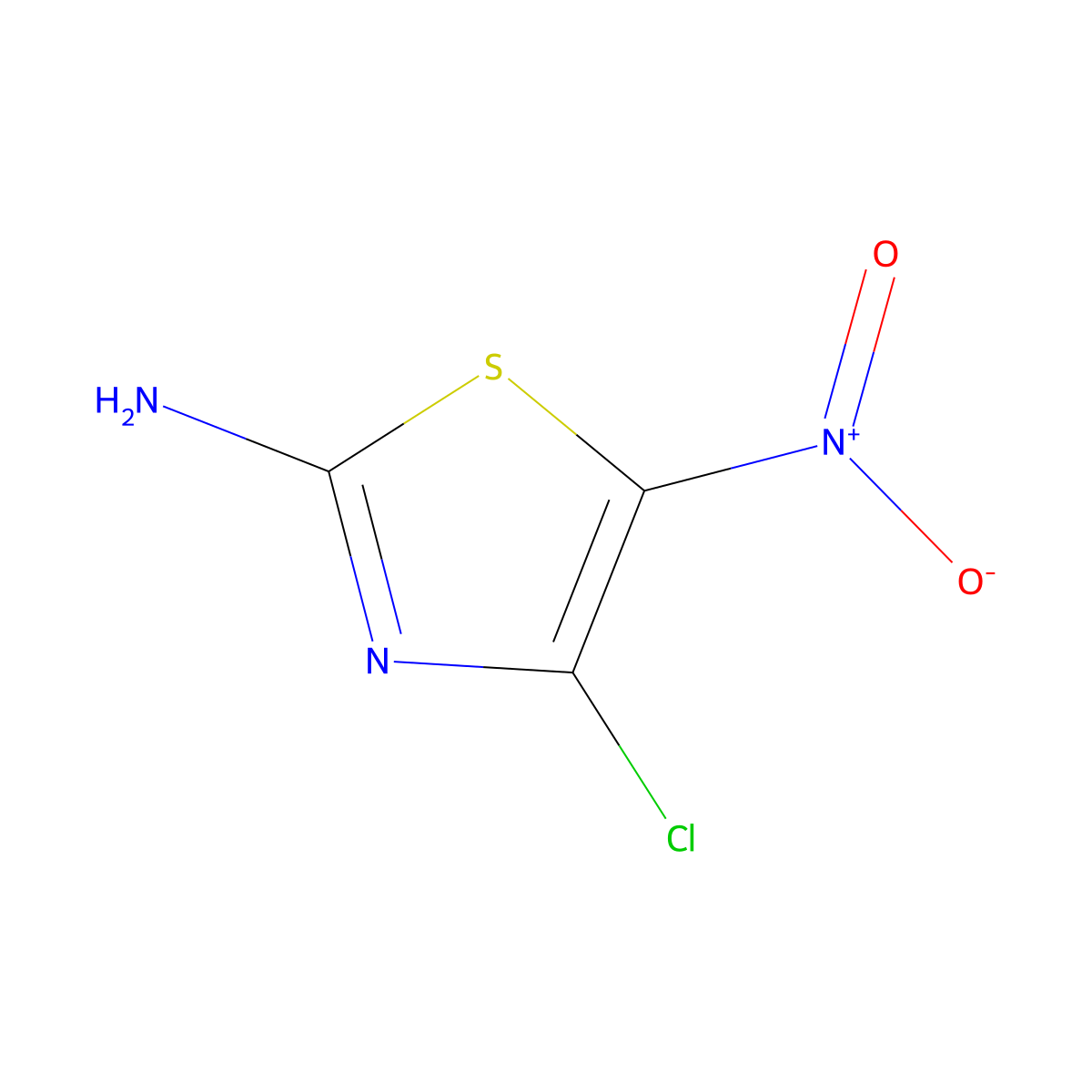 4-Chloro-5-nitro-1,3-thiazol-2-ylamine molecular structure, CAS 127507-89-5