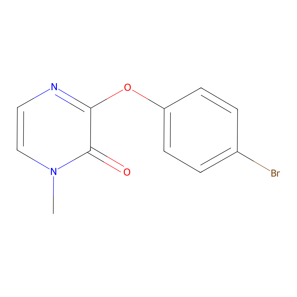 3-(4-Bromophenoxy)-1-methyl-1,2-dihydropyrazin-2-one molecular structure, CAS 1275071-39-0