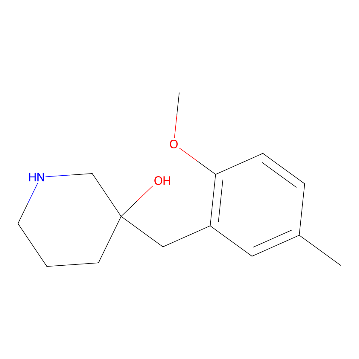 3-(2-Methoxy-5-methylbenzyl)piperidin-3-ol molecular structure, CAS 1275087-30-3