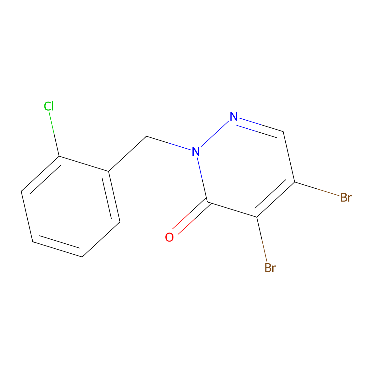 4,5-Dibromo-2-[(2-chlorophenyl)methyl]-3(2H)-pyridazinone molecular structure, CAS 1275087-64-3