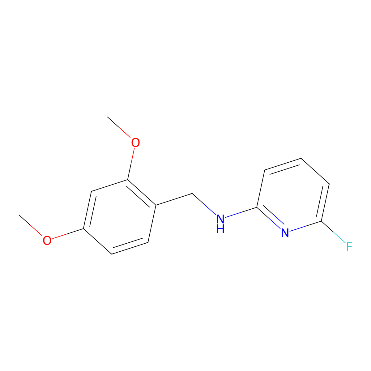 N-(2,4-Dimethoxybenzyl)-6-fluoropyridin-2-amine molecular structure, CAS 1275088-21-5