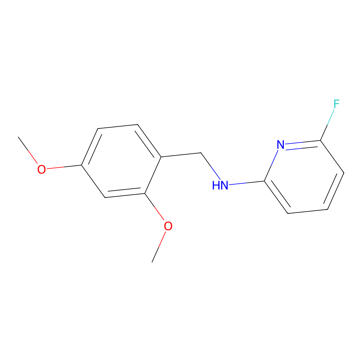 N-(2,4-Dimethoxybenzyl)-6-fluoropyridin-2-amine molecular structure, CAS 1275088-21-5