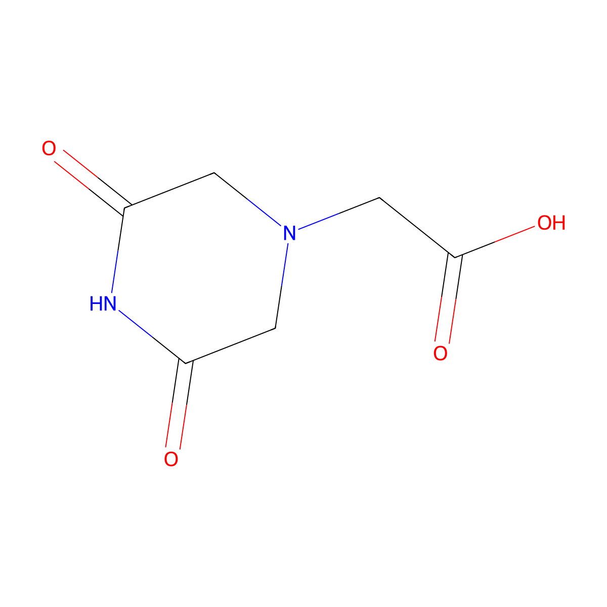 2-(3,5-dioxopiperazin-1-yl)acetic Acid molecular structure, CAS 127510-13-8