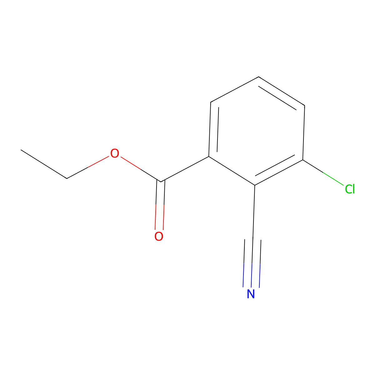 Ethyl 3-chloro-2-cyanobenzoate molecular structure, CAS 127510-92-3