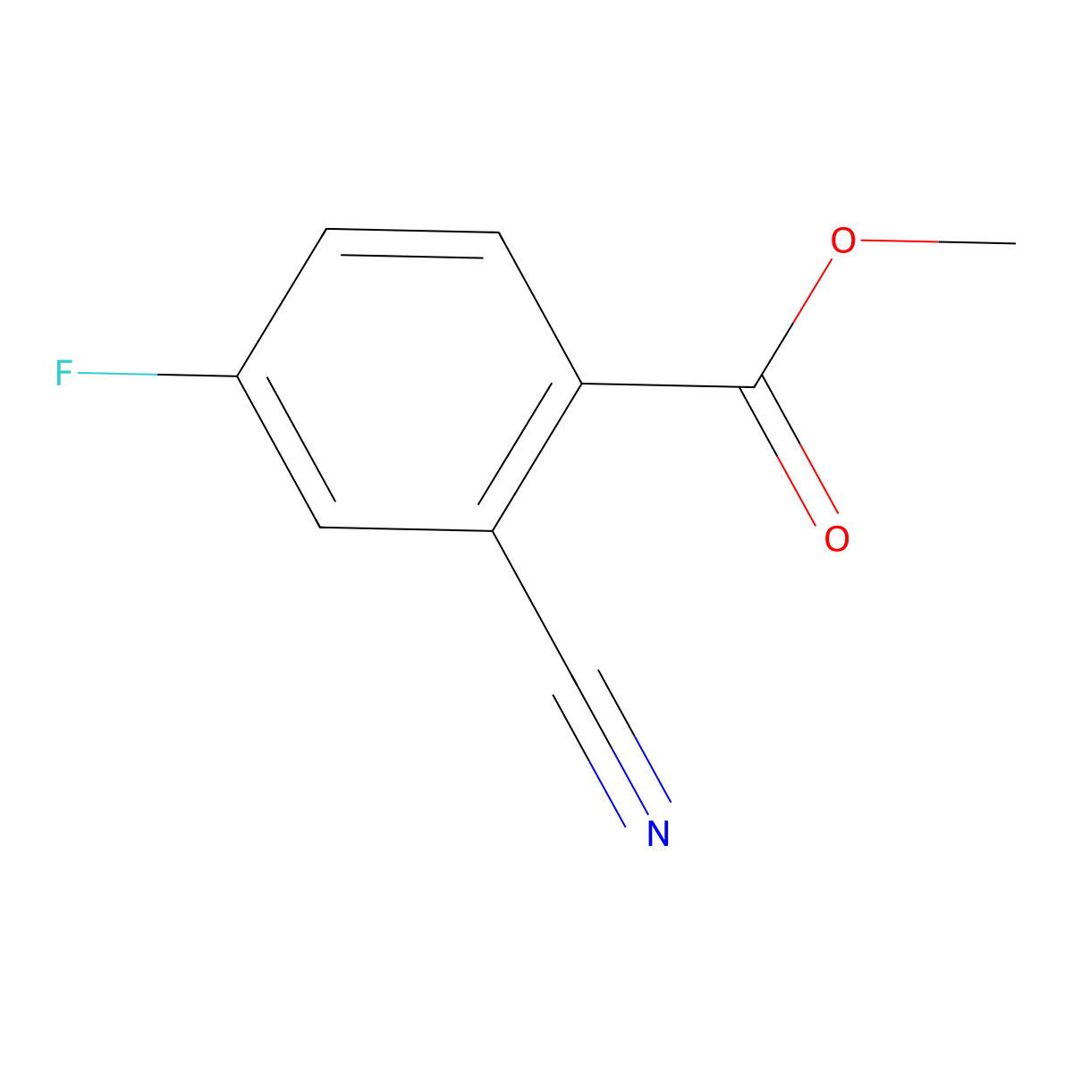 Methyl 2-cyano-4-fluorobenzoate molecular structure, CAS 127510-96-7