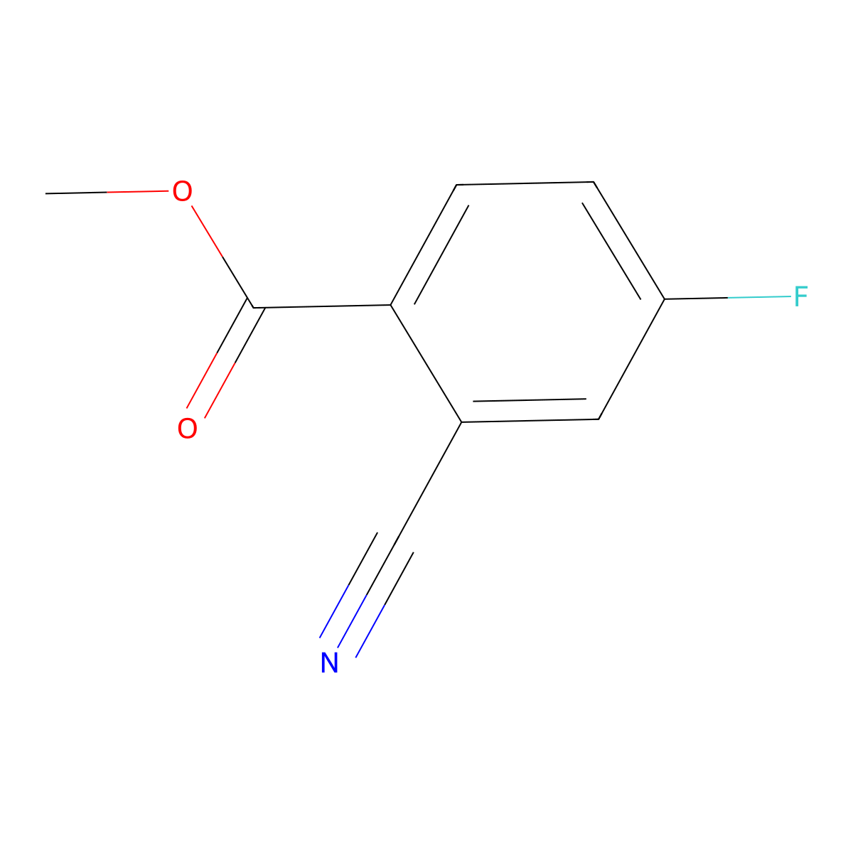 Methyl 2-cyano-4-fluorobenzoate molecular structure, CAS 127510-96-7