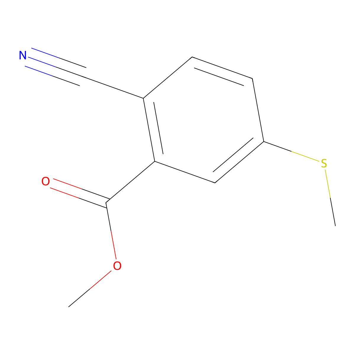 Methyl 2-cyano-5-(methylthio)benzoate molecular structure, CAS 127510-97-8
