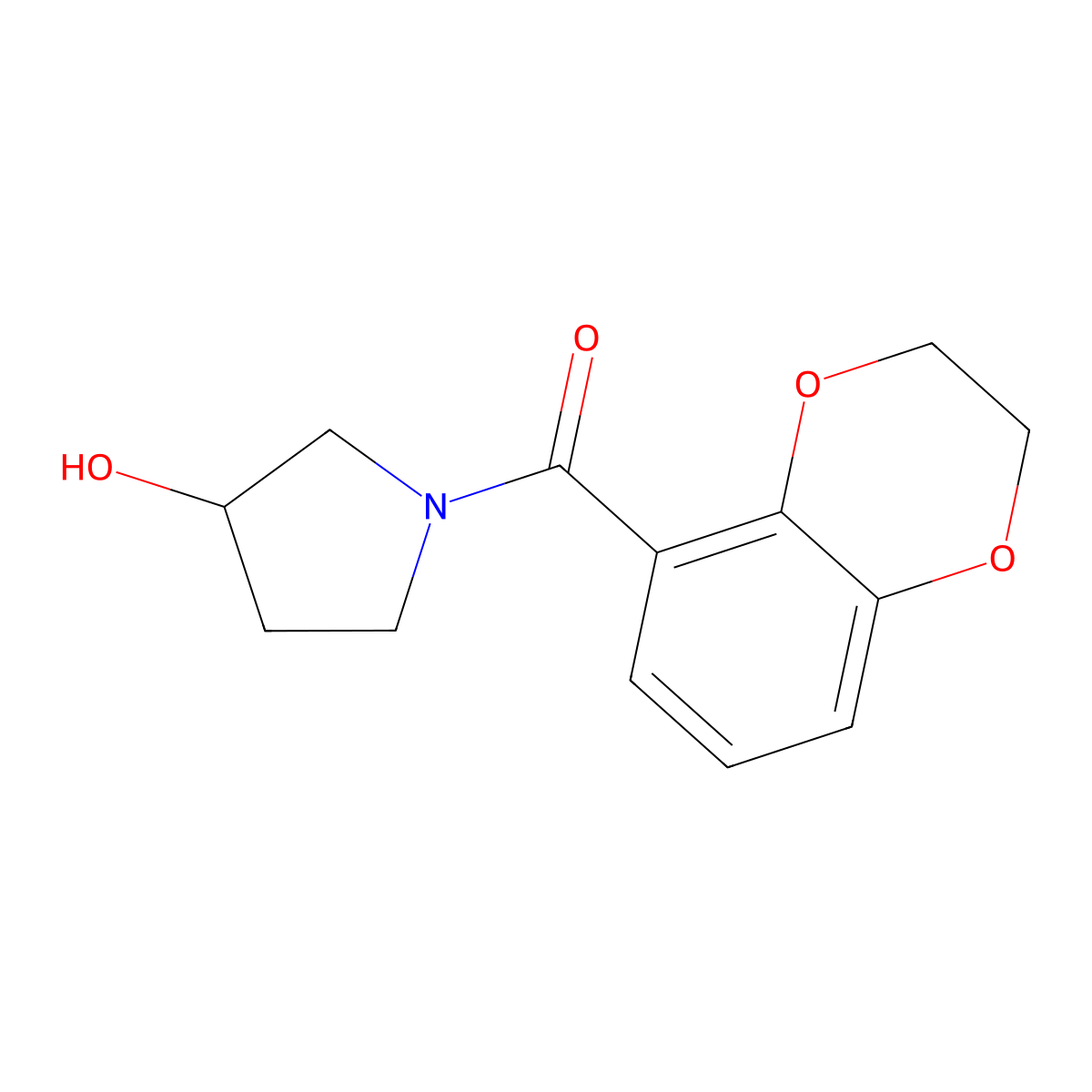(2,3-Dihydrobenzo[b][1,4]dioxin-5-yl)(3-hydroxypyrrolidin-1-yl)methanone molecular structure, CAS 1275103-91-7