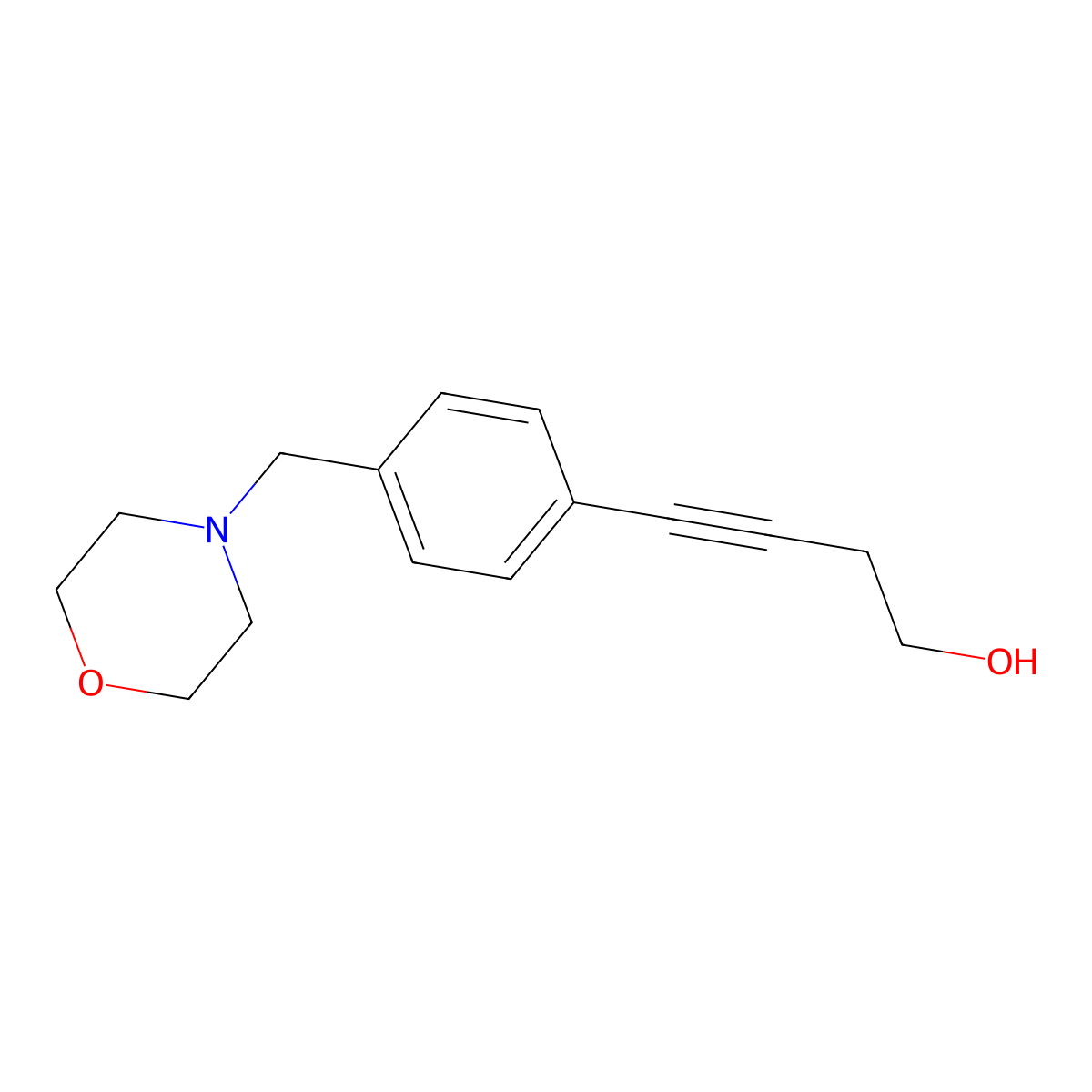4-[4-(Morpholin-4-ylmethyl)phenyl]but-3-yn-1-ol molecular structure, CAS 1275109-27-7