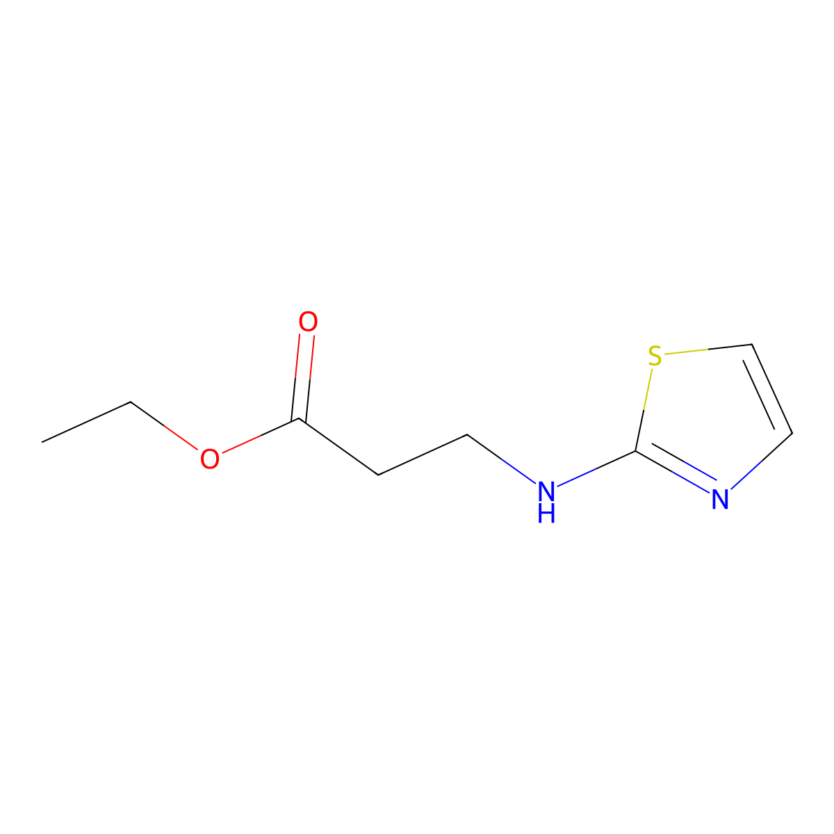 Ethyl 3-[(1,3-thiazol-2-yl)amino]propanoate molecular structure, CAS 1275125-12-6