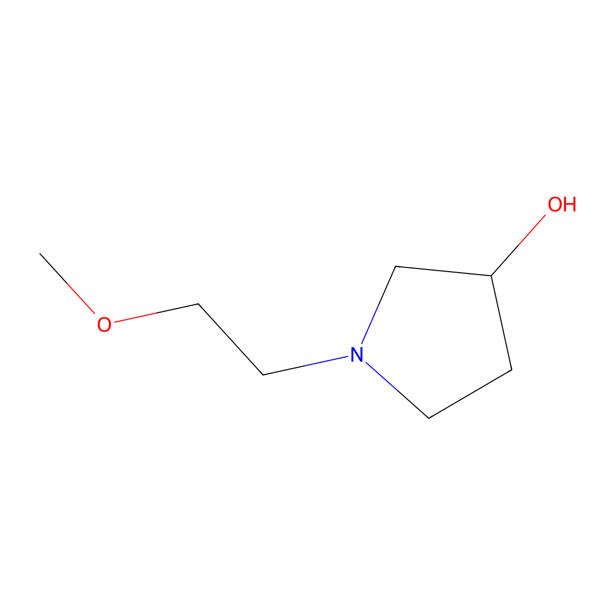 1-(2-Methoxyethyl)pyrrolidin-3-ol molecular structure, CAS 1275134-54-7