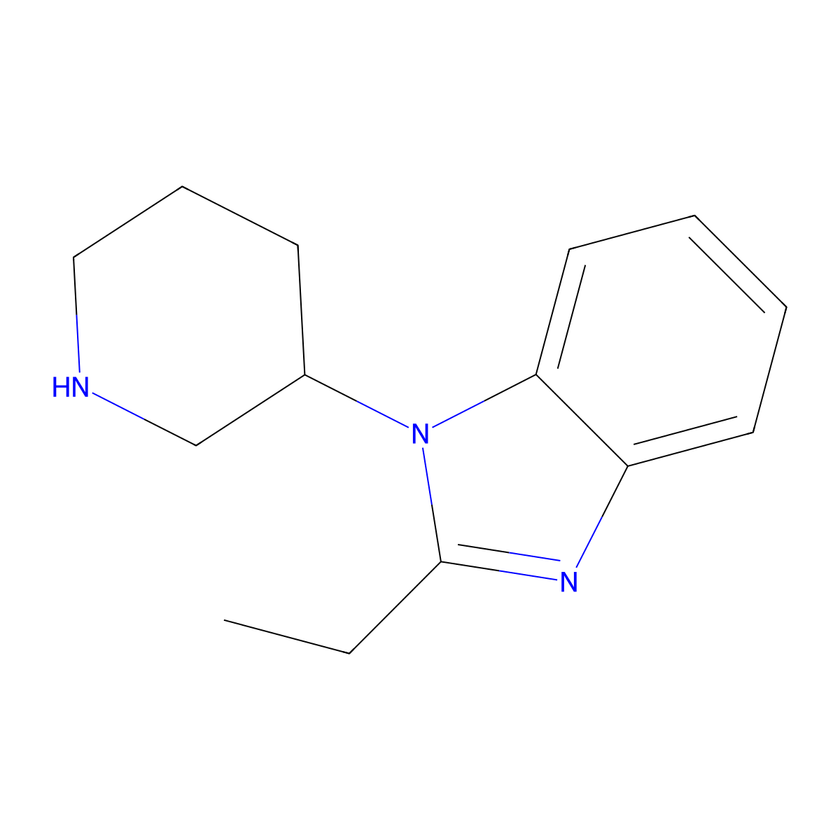2-Ethyl-1-(piperidin-3-yl)-1H-benzo[d]imidazole molecular structure, CAS 1275137-11-5