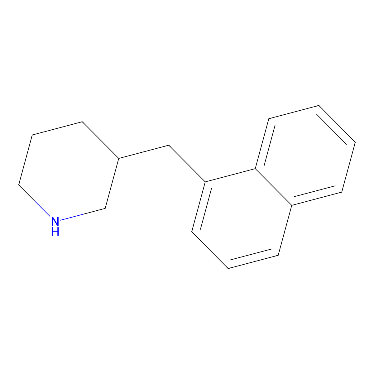 3-[(Naphthalen-1-yl)methyl]piperidine molecular structure, CAS 1275156-92-7