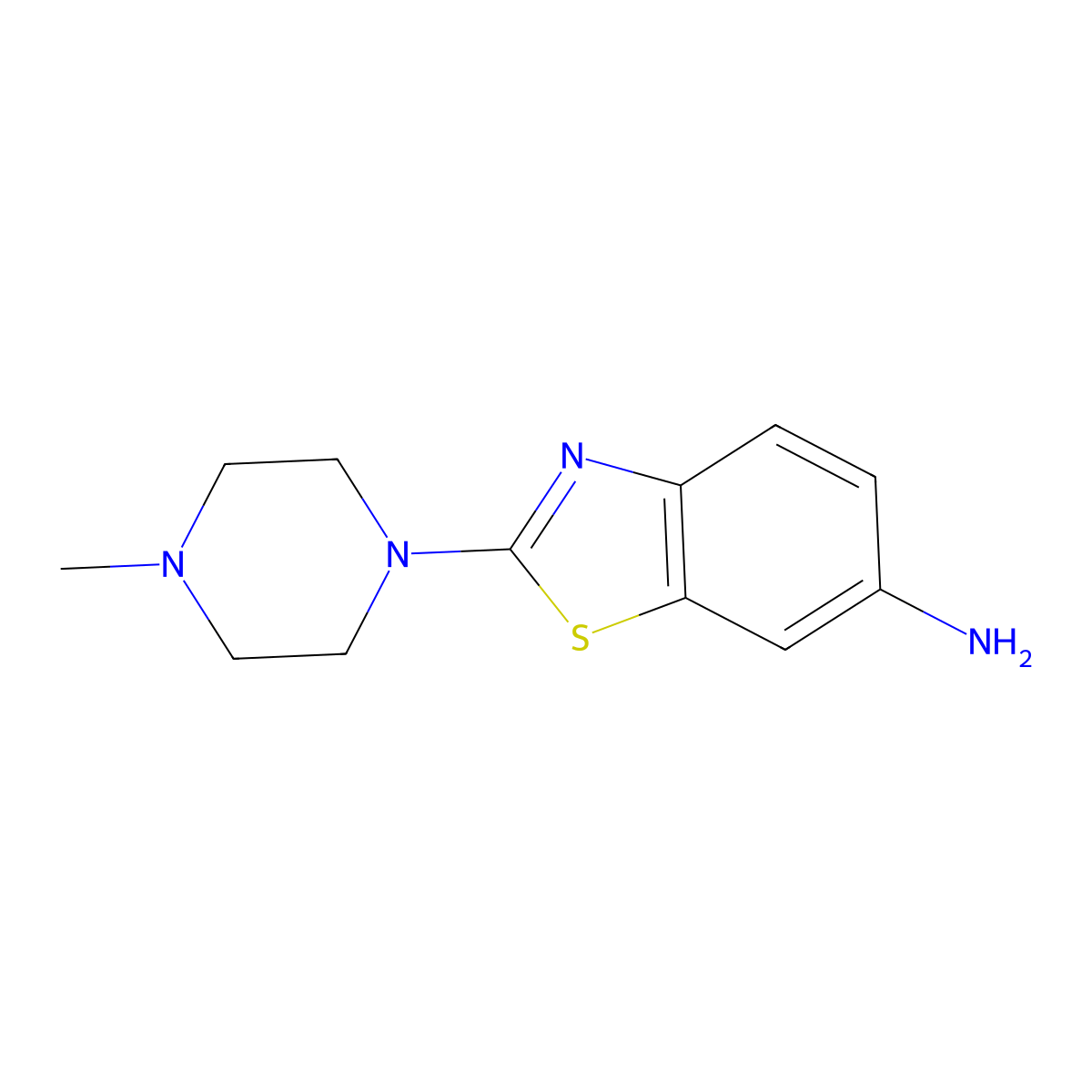 2-(4-Methylpiperazin-1-yl)-1,3-benzothiazol-6-amine molecular structure, CAS 1275171-77-1