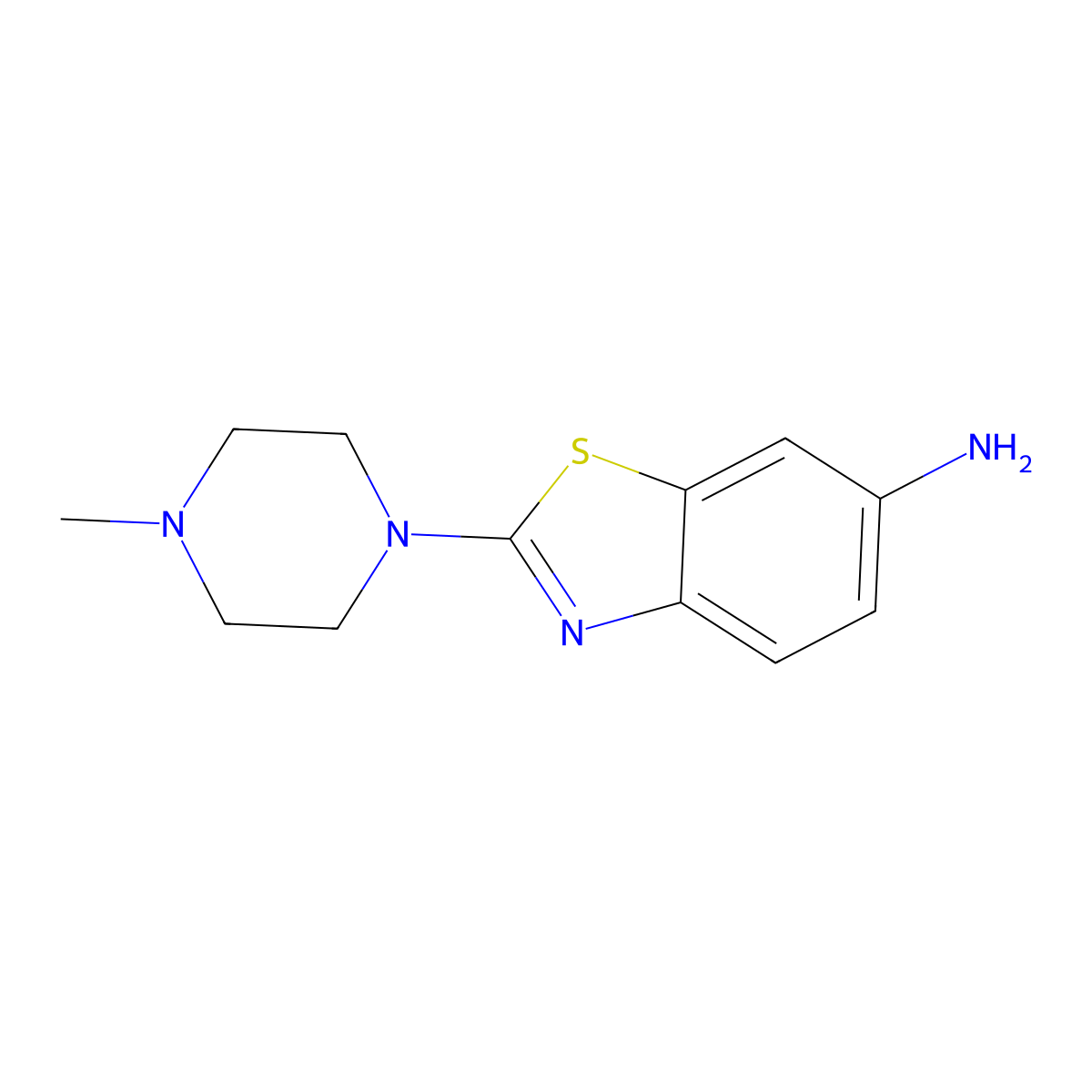 2-(4-Methylpiperazin-1-yl)-1,3-benzothiazol-6-amine molecular structure, CAS 1275171-77-1
