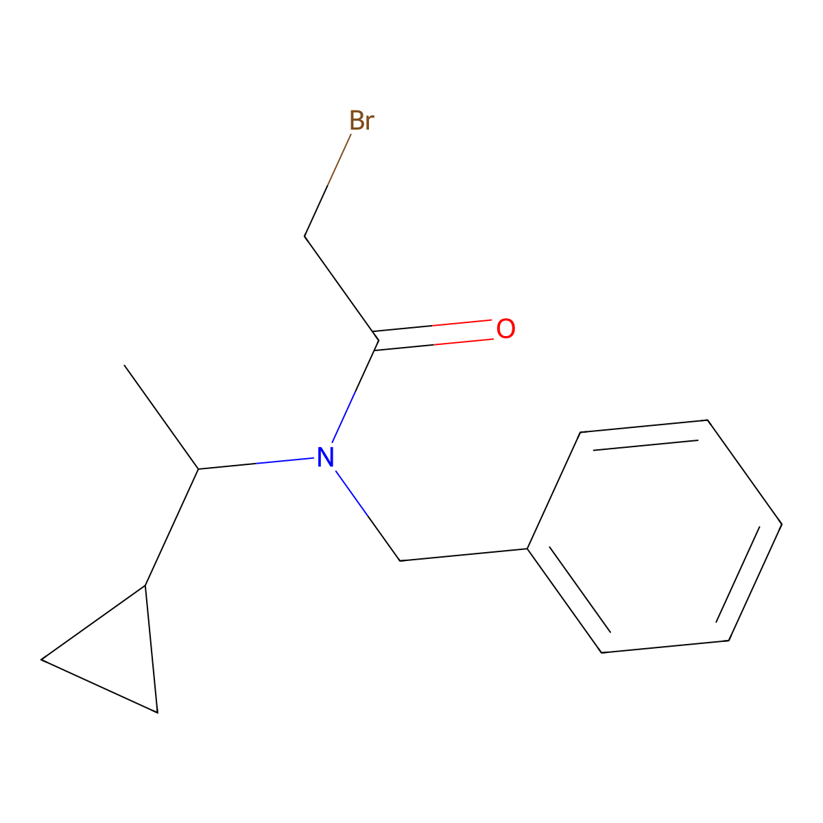 N-benzyl-2-bromo-N-(1-cyclopropylethyl)acetamide molecular structure, CAS 1275172-29-6