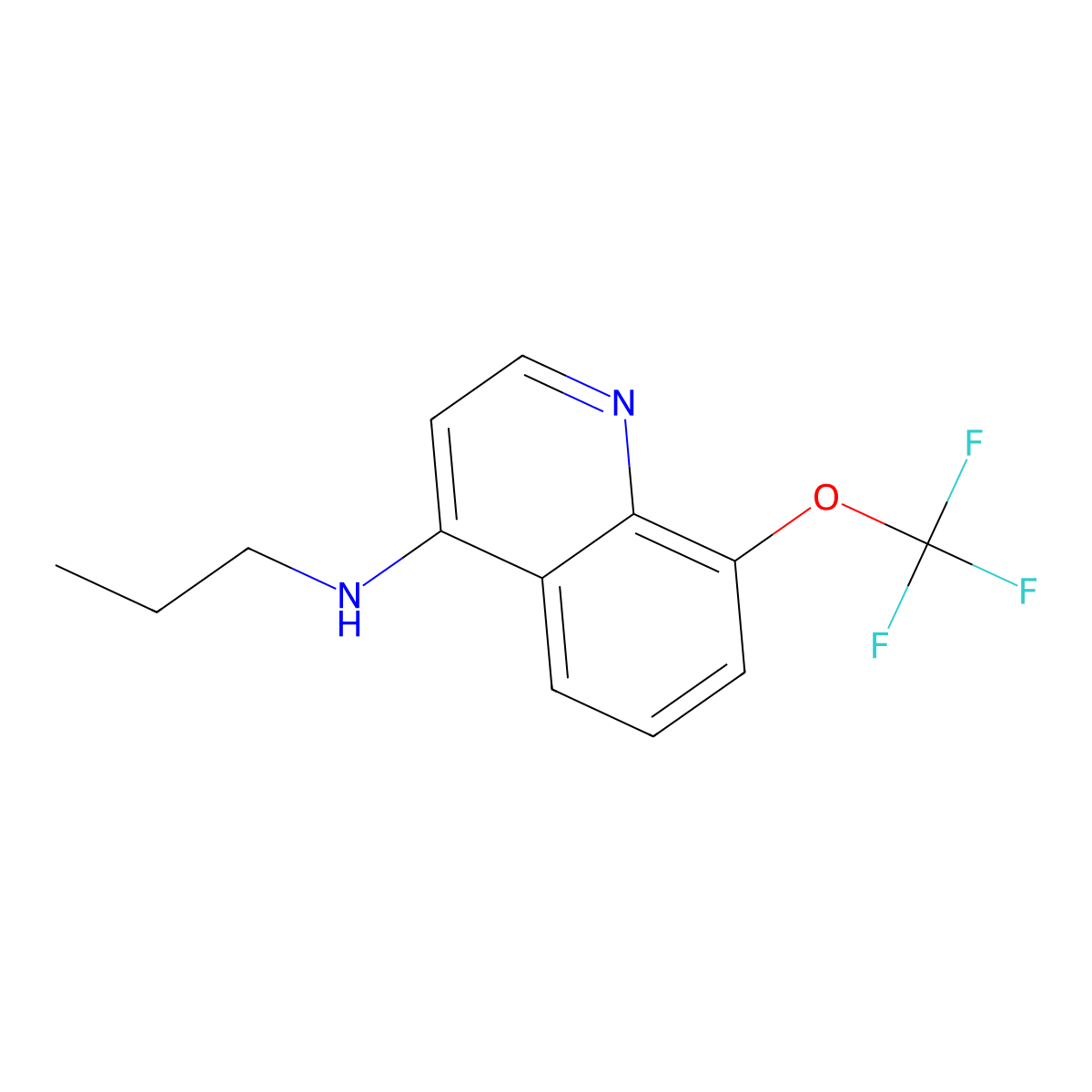 N-propyl-8-(trifluoromethoxy)quinolin-4-amine molecular structure, CAS 1275172-96-7