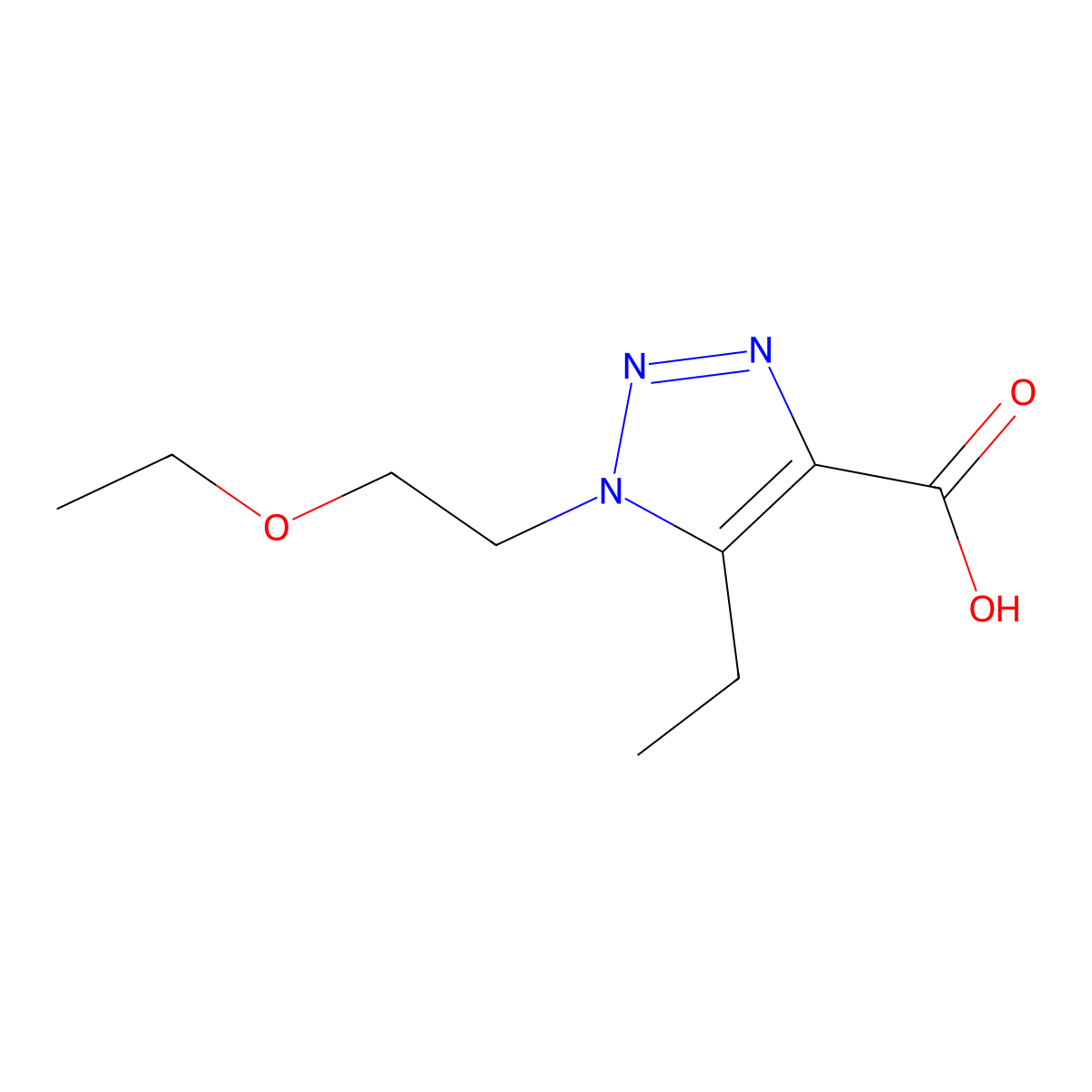 1-(2-Ethoxyethyl)-5-ethyl-1h-1,2,3-triazole-4-carboxylic acid molecular structure, CAS 1275178-08-9