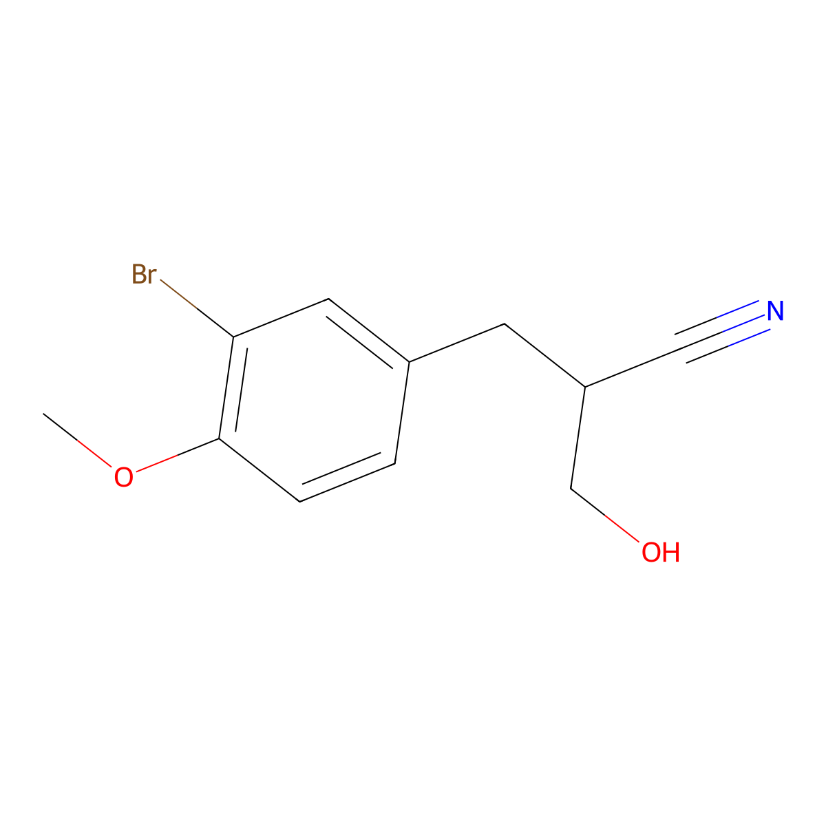 2-[(3-Bromo-4-methoxyphenyl)methyl]-3-hydroxypropanenitrile molecular structure, CAS 1275190-08-3