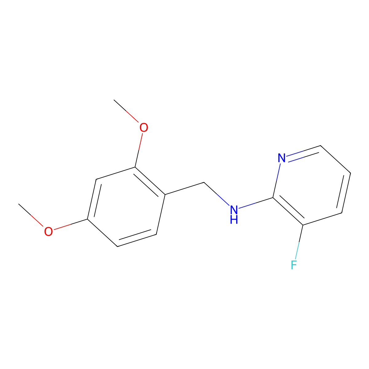 N-(2,4-dimethoxybenzyl)-3-fluoropyridin-2-amine molecular structure, CAS 1275190-42-5