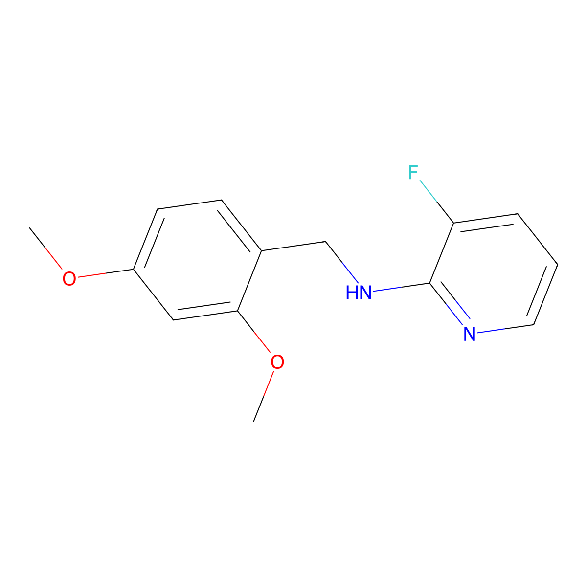 N-(2,4-dimethoxybenzyl)-3-fluoropyridin-2-amine molecular structure, CAS 1275190-42-5