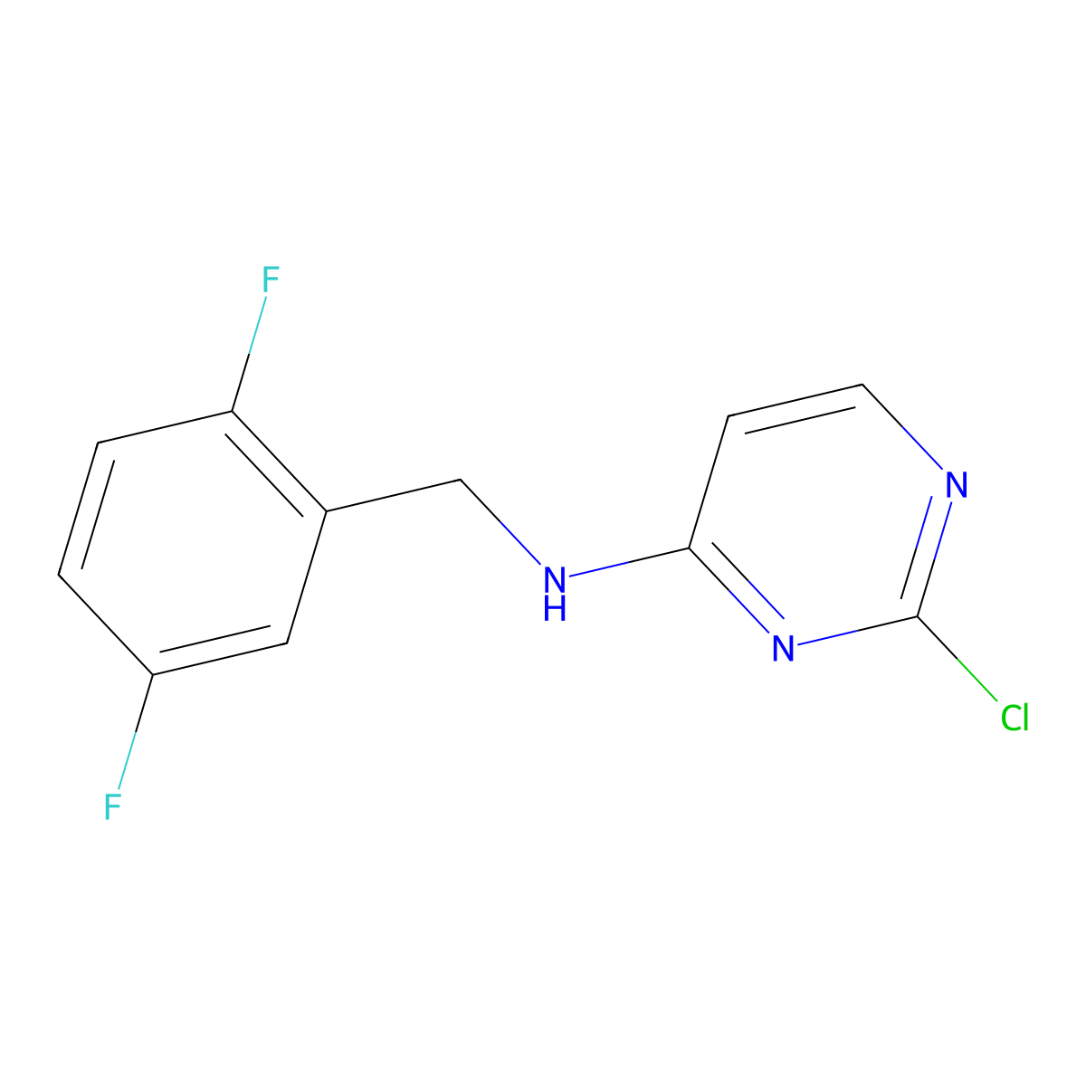 2-Chloro-n-(2,5-difluorobenzyl)pyrimidin-4-amine molecular structure, CAS 1275194-67-6
