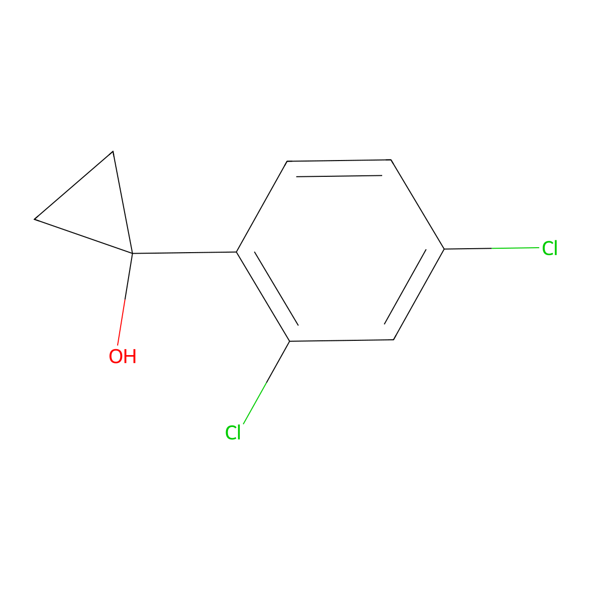 1-(2,4-Dichlorophenyl)cyclopropan-1-ol molecular structure, CAS 1275197-37-9