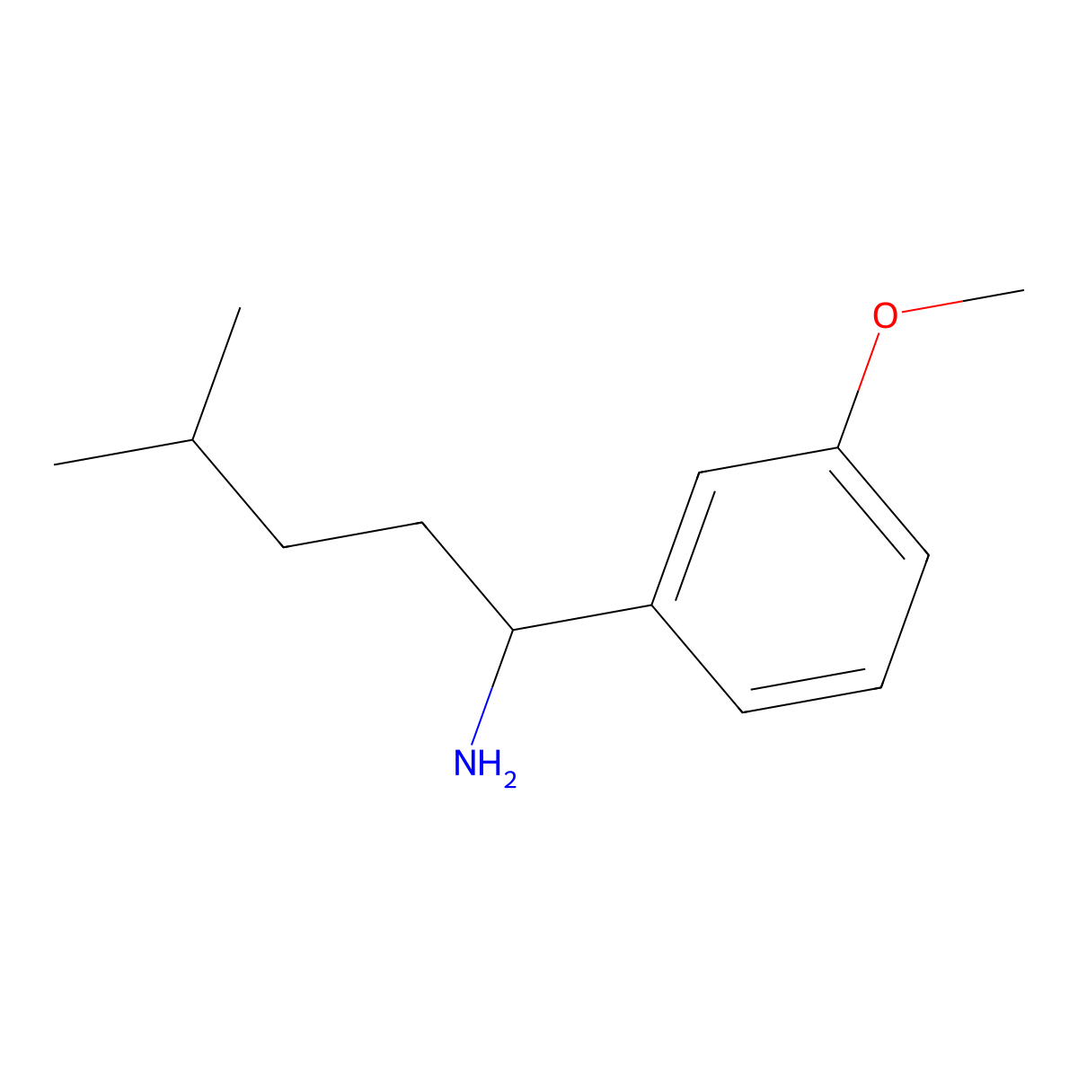 1-(3-Methoxyphenyl)-4-methylpentan-1-amine molecular structure, CAS 1275199-89-7
