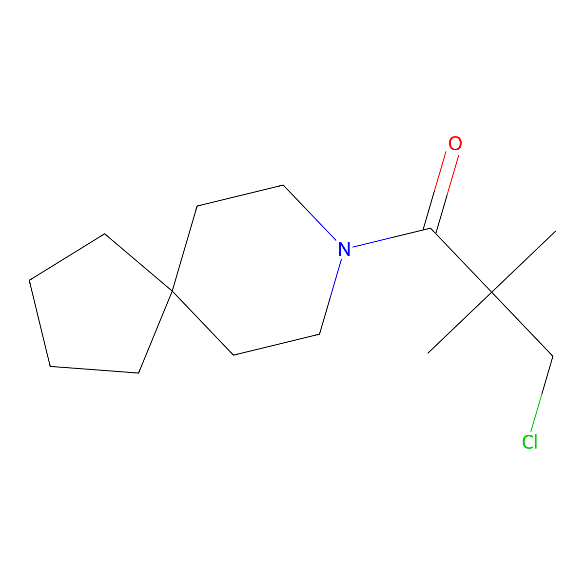 3-Chloro-2,2-dimethyl-1-(8-azaspiro[4.5]decan-8-yl)propan-1-one molecular structure, CAS 1275220-64-8