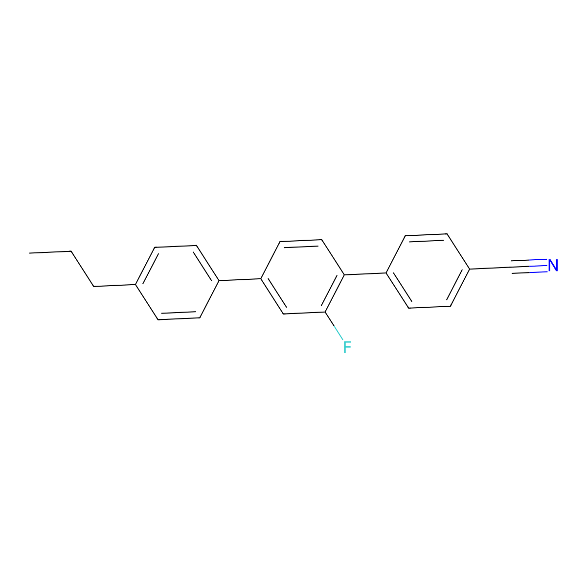 2'-Fluoro-4''-propyl-[1,1':4',1''-terphenyl]-4-carbonitrile molecular structure, CAS 127523-43-7